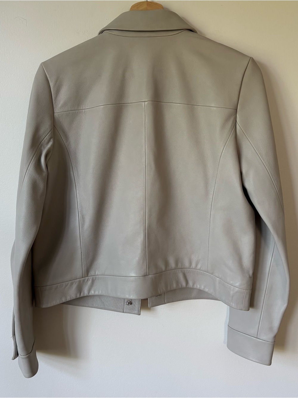 Theory Leather Button-Front Jacket - Picture 5 of 7
